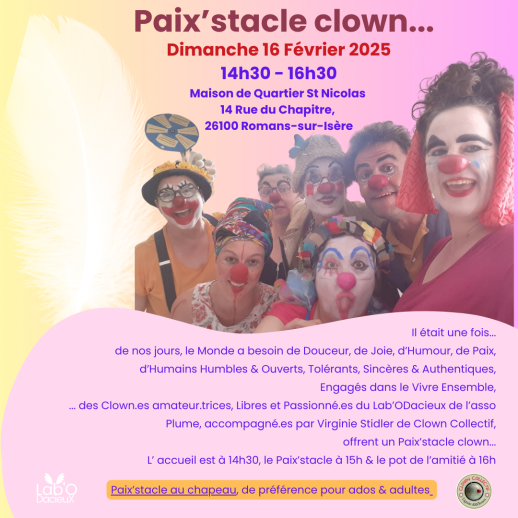 Paixstacle Labodacieuxplume clowncollectif16fevrier2025